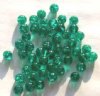 50 6mm Emerald Crackle Glass Beads
